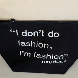 Black Fashion Quote Pouch